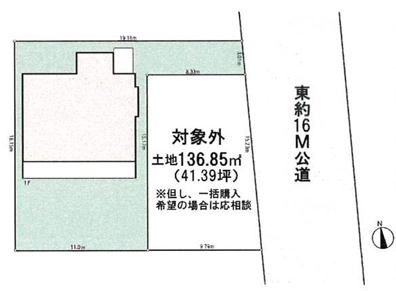福島市八木田字並柳　中古戸建の区画図