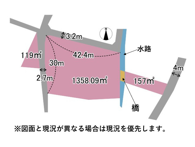 売土地　沼津市西椎路の土地図|総面積1,600㎡超の広大な住宅用地です。