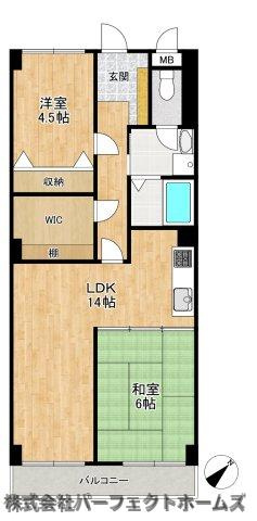ライオンズマンション枚方の間取り