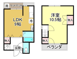 【間取り】 | 国分１丁目貸家