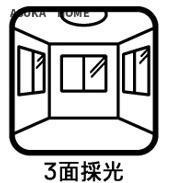 西区西戸部町２丁目の設備|２階リビング、３階洋室で南向き３面採光になりますので１日中明るい日差しがはいります。