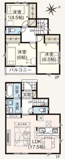 【間取り】 | 【仲介手数料無料！！】川崎市麻生区細山4丁目　新築戸建て（全5棟）2号棟　4580万円 | 2号棟