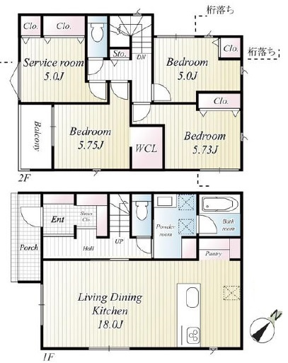 【間取り】 | 南多聞台４丁目　新築戸建　２区画