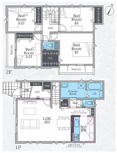 【仲介手数料０円】茅ヶ崎市柳島3期　新築一戸建て　1号棟　全2棟の間取り|1号棟【仲介手数料０円】茅ヶ崎市柳島3期　新築一戸建て　全2棟
