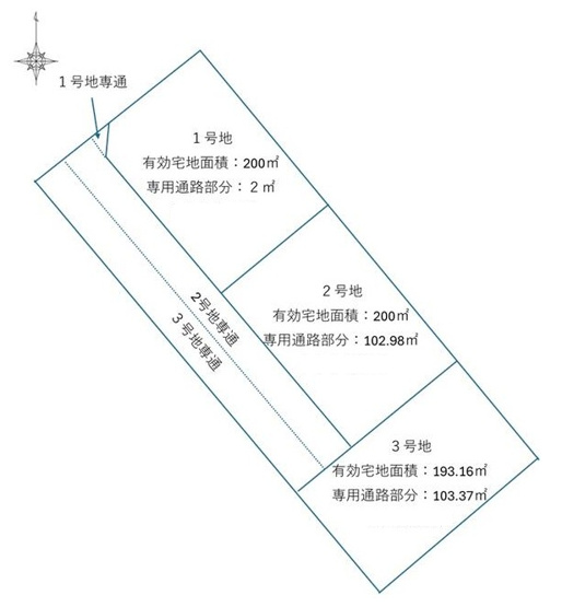 【土地図】 | 加古川市神野町石守 （全3区画）土地　2号地 | 2号地。約60.49坪です。