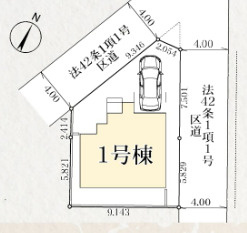 葛飾区東金町５丁目の新築戸建の区画図
