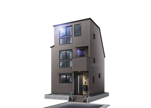 練馬区豊玉北1丁目　充実設備の新築戸建　限定1棟の外観パース|外観完成予想図　建物外観全体像