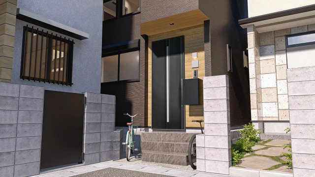 練馬区豊玉北1丁目　充実設備の新築戸建　限定1棟の完成予想図|玄関　完成予想図