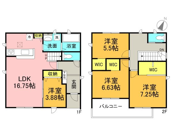 碧南第66照光町　新築住宅＜3号棟＞の間取り|4LDK＋WIC