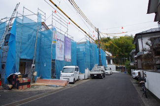 【外観】 | 【仲介手数料無料！！】川崎市麻生区細山4丁目　新築戸建て（全5棟）4号棟　5080万円 | 令和８年２月１６日撮影　建築中