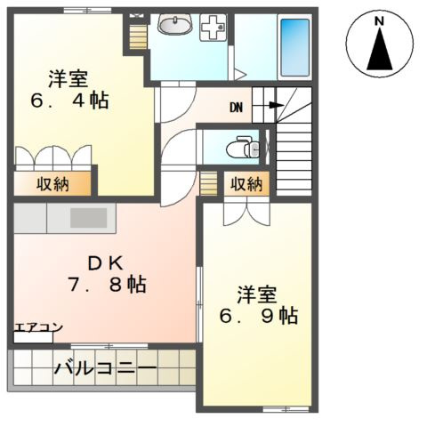ヴィラージュ新木屋瀬　の間取り