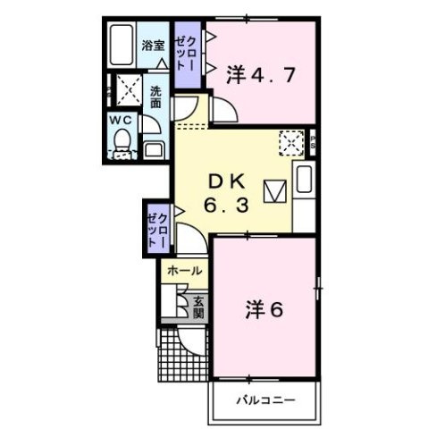マーベラス・コートＳ　Ｂの間取り