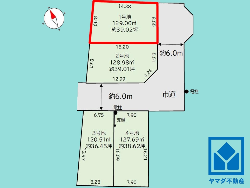 大津市雄琴６丁目　1号棟の区画図
