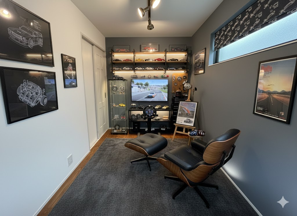 甲子園口一丁目　高性能住宅のその他|趣味部屋として使える空間は、車のコレクション展示や収納、作業スペースなど自由にアレンジ可能。愛車と向