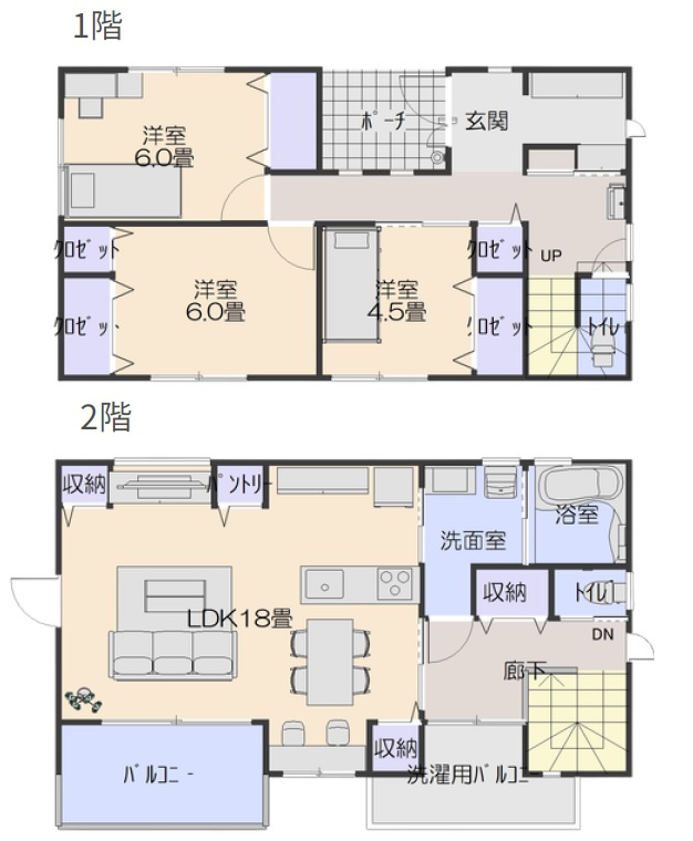 神戸市垂水区西舞子　新築戸建て　オーシャンビューの間取り