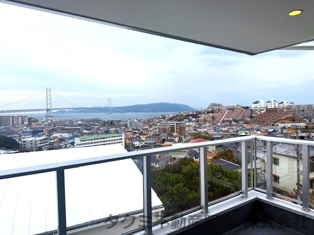 神戸市垂水区西舞子　新築戸建て　オーシャンビューのバルコニー