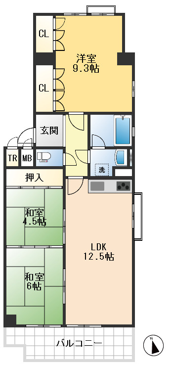 シーアイハイツ南千里A棟の間取り