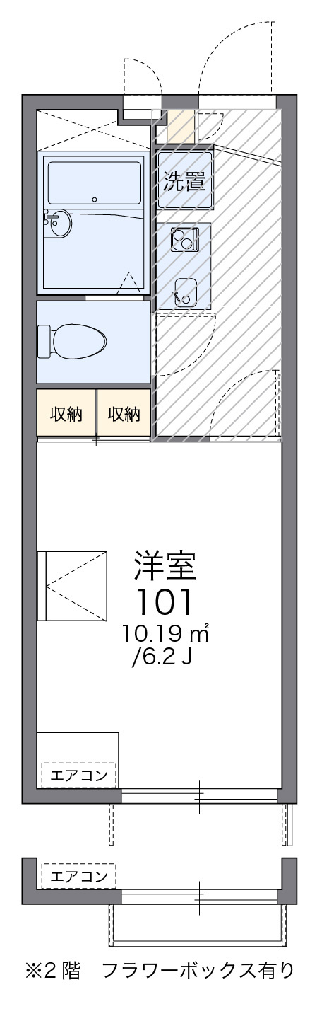 レオパレス中津瀬の間取り|画像2