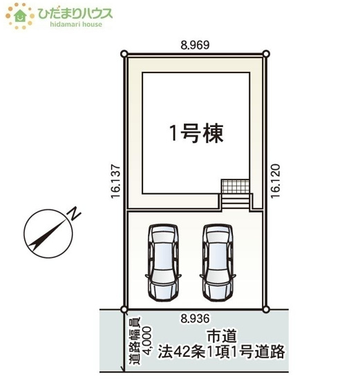 【区画図】 | つくば市観音台第15　新築戸建 | 南東道路に面しているので日当たり良好☆