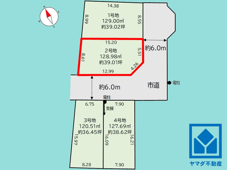 大津市雄琴６丁目　2号棟の区画図