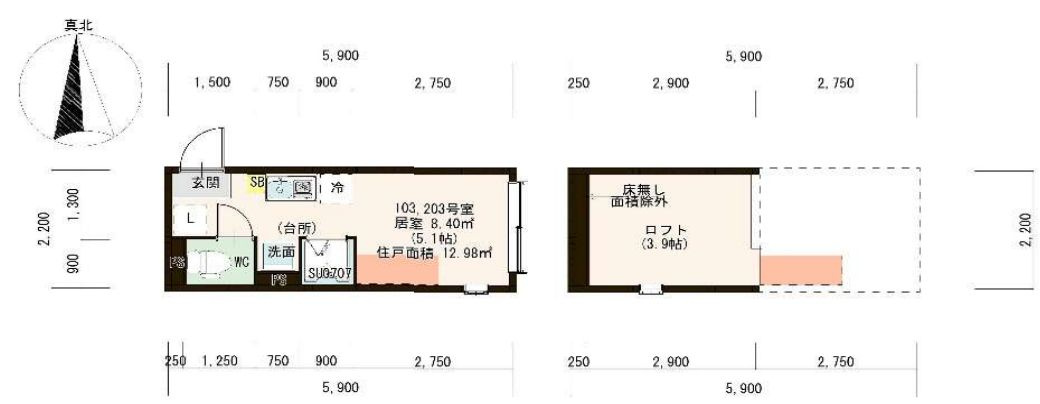 ハーモニーテラス常盤台(ハーモニーテラストキワダイ)の間取り|収納・寝室にも使えるロフト☆