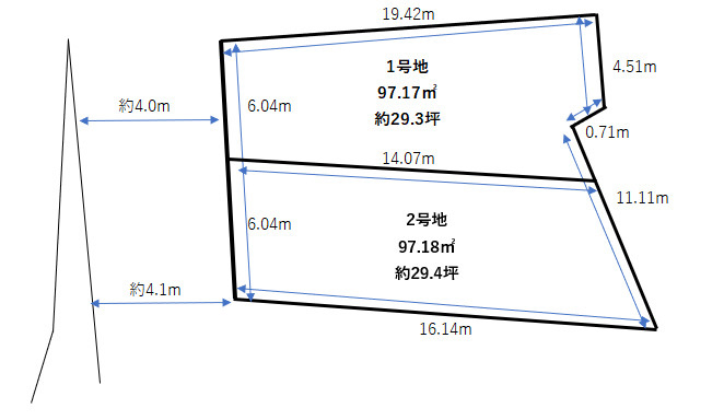 ピースタウン湖城が丘　2区画の土地図|区画図
