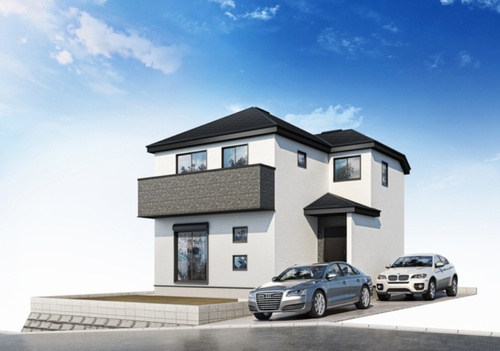 【外観パース】 | 【仲介手数料０円】二宮町富士見が丘1丁目第1期　新築一戸建て | 【仲介手数料０円】二宮町富士見が丘1丁目第1期　新築一戸建て