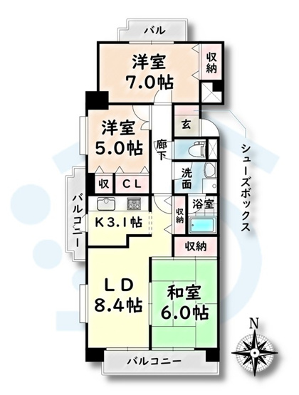 【間取り】 | クレスト石川橋【名古屋市賃貸・エレベーター】