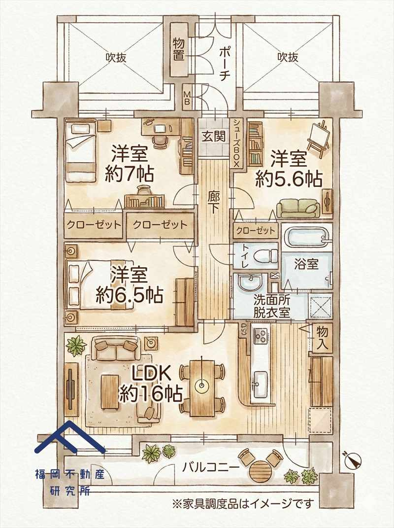 サンリヤンガーデン春日Ⅴ番館の間取り