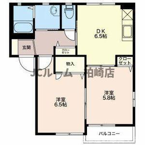 柏崎市大字両田尻のアパートの間取り
