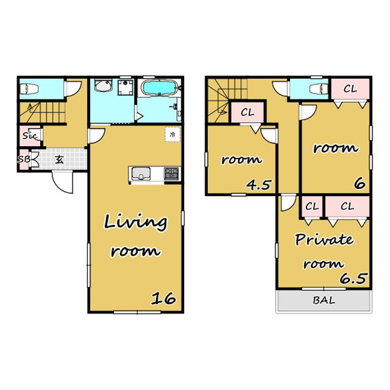 【間取り】 | マイホームネクスト岩槻小溝Ⅱ | ★小型犬・猫可★都市ガス★エアコン★3口ガスコンロ★追炊★