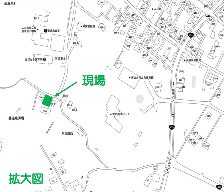 二本松市岳温泉３丁目　別荘用地の地図