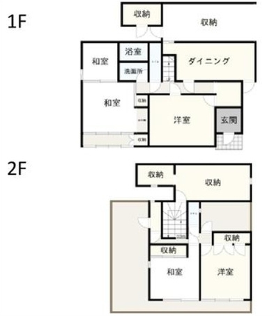 中古戸建　和歌山市毛見の間取り
