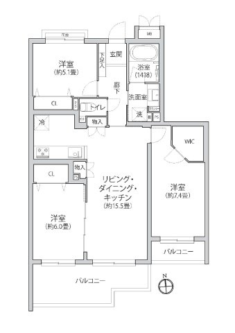 【間取り】 | クリオ片倉町八番館
