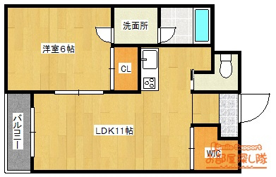 すかる梅満の間取り|間取り反対タイプです。