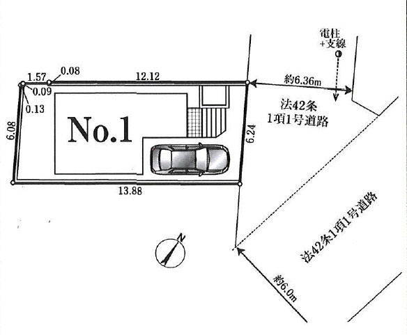 狭山市水野・全1棟　新築一戸建　～LDK15帖～の区画図|土地面積86.16平米（約26.06坪）