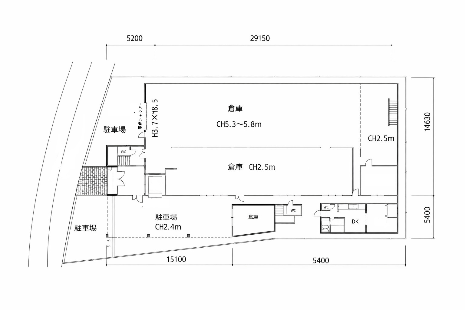 イマス仁和寺本町倉庫・工場の間取り