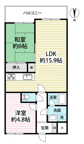 ◆２０２５年６月リフォーム完了◆駅徒歩２分◆南向き◆エルシティ桃山の間取り