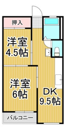 甲子園第五コーポラスの間取り