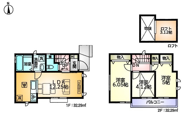 小金井市貫井南町4丁目 中央線 国分寺駅 新築戸建の間取り