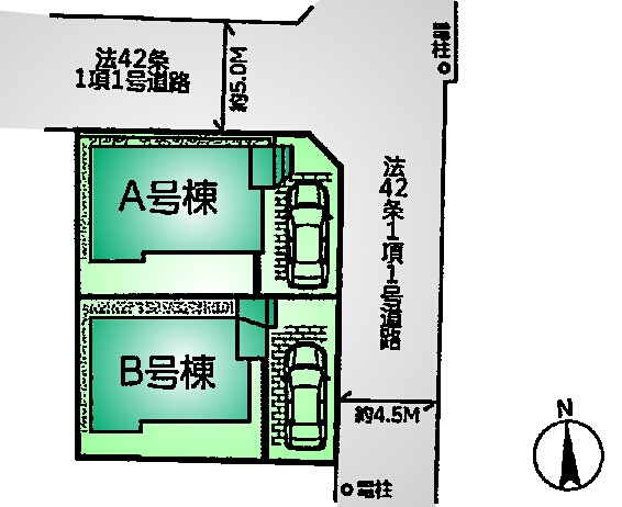 小金井市貫井南町4丁目 中央線 国分寺駅 新築戸建の区画図