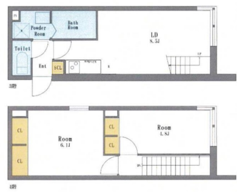LEGALAND(リーガランド大森山王の間取り|メゾネットの2LDK