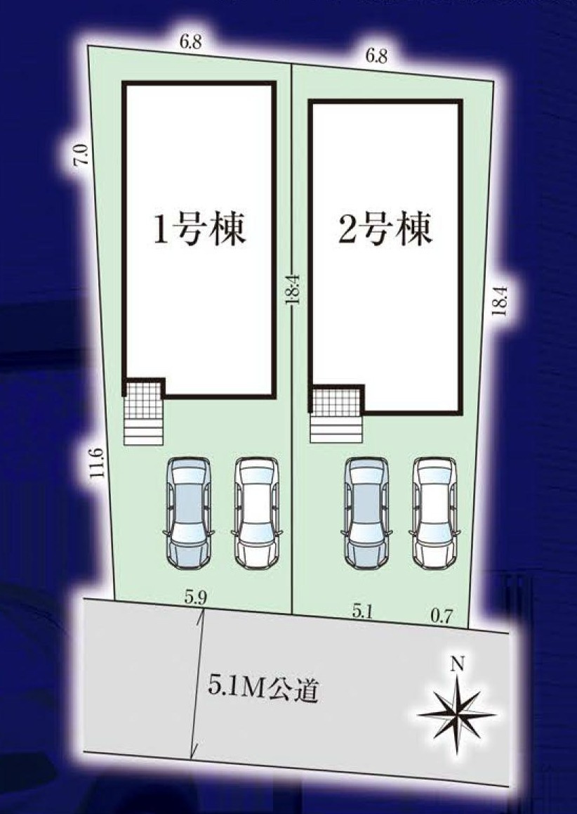 高浜市春日町7丁目3番14『仲介手数料無料』新築一戸建て・建売の区画図