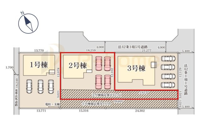 第2古河市諸川　新築戸建て　2号棟の区画図|大きなお買い物だからこそ、メリット・デメリットを伝えさせて頂きます。
R-homeにお任せください♪