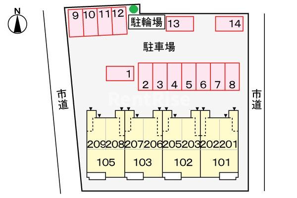 デンファーレ向山の駐車場|駐車場
