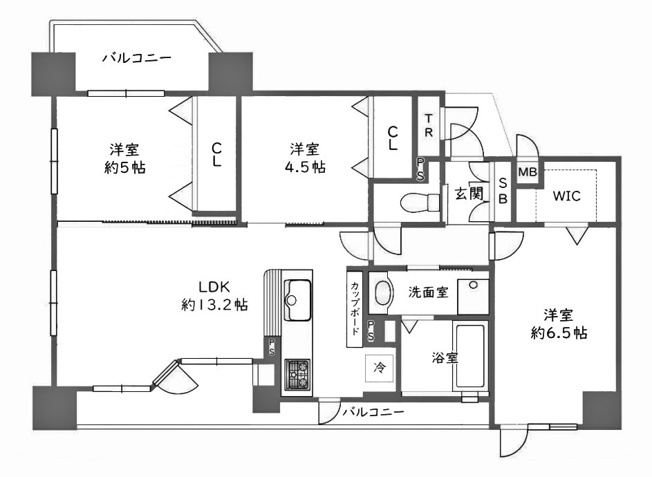 【間取り】 | パルコート四条室町 | 専有面積66.21㎡