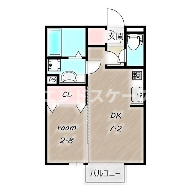 勝山　Ａの間取り|高崎、前橋エリアのお部屋探しはエンドスケープまで！お客様の理想お聞かせ下さい♪
