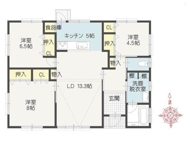 茂原市木崎　平屋中古戸建の間取り|図面と現況に相違がある場合、現況を優先致します。