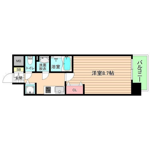 大阪市都島区都島北通２丁目の賃貸マンションの間取り