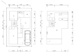 【土地図＋建物プラン例】